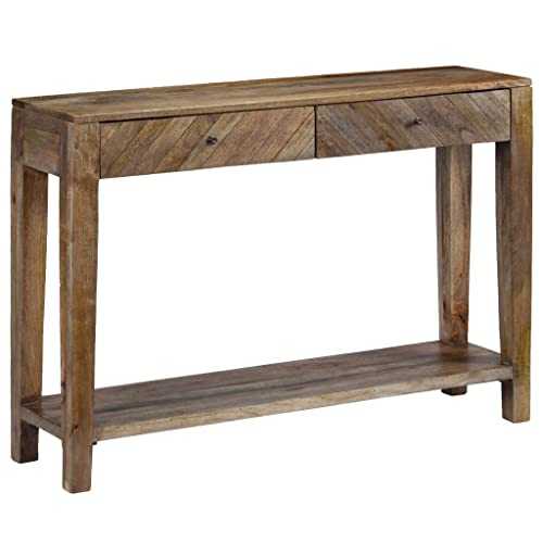 vidaXL Solid Mango Wood Console Table 118x30x80cm Hall Display Stand Furniture
