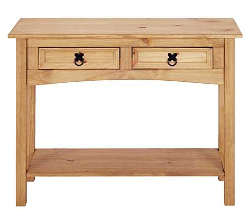 Corona Console Table 2 Drawer Mexican Solid Pine