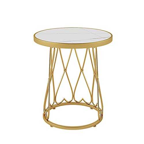 WINECO Modern Accent Sofa Side Table, Style End Tables Snack Table Coffee Tables for Living Room, Bedroom, Corner, Round Snack Tables with Metal Frame(Size:47 * 62CM,Color:A) (E 47 * 62CM)