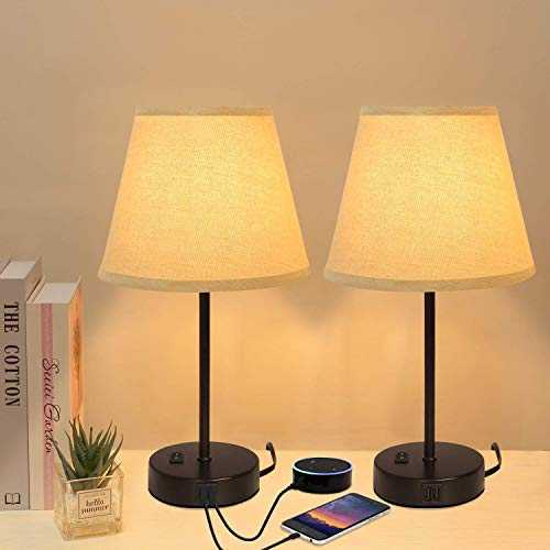 Table Lamp Table lamp Cozy Bedroom Bedside Lamp Eye Lamp Small Bedroom Living Room Homes Offices College Dorms LED Lamps (Color : Dual USB Port Table Lamp) (Color : Dual USB Port Table Lamp)