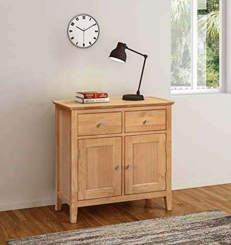Hallowood Hereford Small Sideboard in Light Oak Finish | Compact Storage Dresser/Cupboard/Cabinet | Solid Wood Unit, HRE-SID750