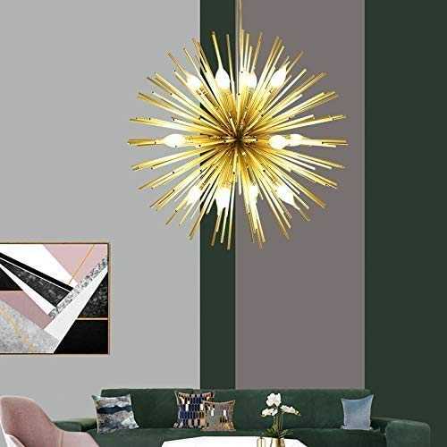Moerun Golden Sputnik Chandelier Ceiling Light Lamp Pendant Lighting Fixture E14 Light (Dia-29.5 inch)