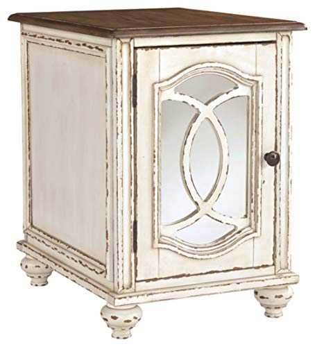 Signature Design by Ashley Chairside End Table, Wood, White/Brown