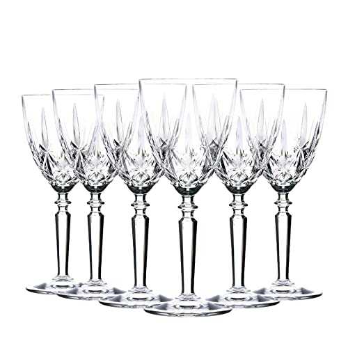 RCR Crystal Orchestra Cut Glass Wine Glasses Goblets Set - 290ml - Pack of 6