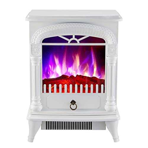 MTFZD Indoor Electric Fireplace 2000W Stove Heater With Fire Flame Effect Freestanding Portable Electric Stove Log Wood Burner Effect (Color : White)