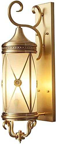 JYHZ Wall Lamp, Universal Gold- copper Frosted Glass Wall Lamp For Indoor And Outdoor Use, Waterproof Courtyard Staircase Walkway Door Living Room Kitchen Wall Lamp