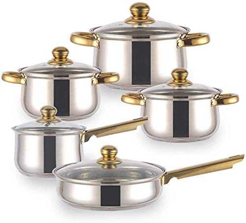 TYX-SS Kitchen Stock Pot Pan Set Cookware Set 12-Piece Stainless Steel Pot Saucepan Casserole Casserole pan with Glass lid