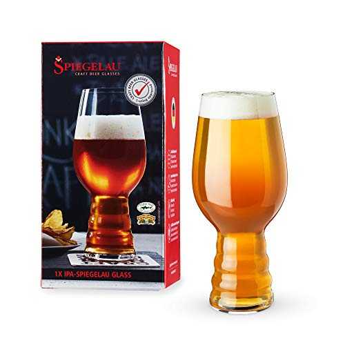 Spiegelau Craft IPA, Set of 1 European-Made Lead-Free Crystal, Modern, Dishwasher Safe, Professional Quality Beer Pint Glass Gift Set, 19.1 oz (4992552)
