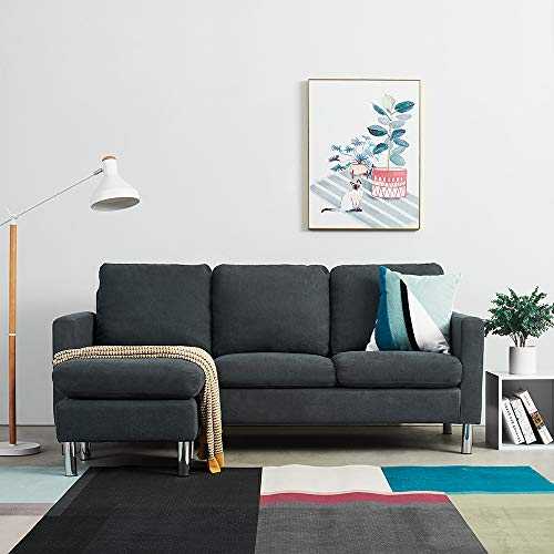 Panana Modern 3 Seater Sofa Velvet Dark L Shaped Group Settee Couch Left or Right Hand Side Living Room Grey