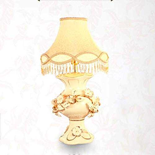BEVANNJJ Bedroom Light European Style Table Lamp Bedroom Bedside Lamp Warm Living Room Ceramic Lighting Wedding Room Table Lamp Wedding Gift Dimmable Bedside Table Lamp