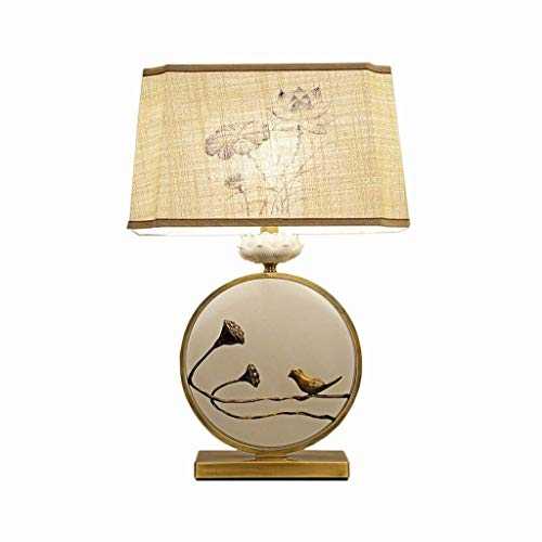 WYL Decorative table lamp Modern Style Copper Table Lamp Creative Living Room Modern Minimalist Restaurant Retro Bedroom Bedside Chinese Style Table Lamp (Color : Brass)