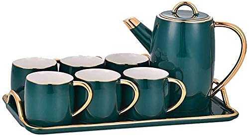 Ceramic Coffee Tea Set Nordic Phnom Penh Green Bone Coffee Pot Cup Tray Home Afternoon Tea Set Water Set Cold Kettle