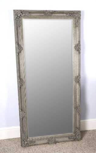 Vintagevibe Amelia Silver - Large Antique Style Silver Leaner/Floor Standing Full Length Large Mirror