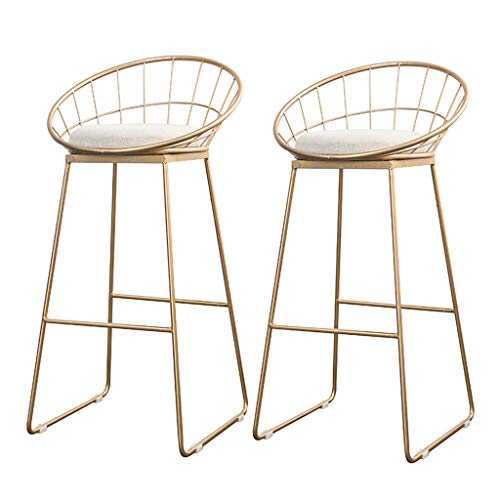 Counter Bar Chairs Set of 2, Modern PU Leather Bar European style bar stools Set of 2, Bar Height BarEuropean style bar stools, Pub Bistro Kitchen Dining Side Chair, Bar Chair with Gold Met (Gold Se