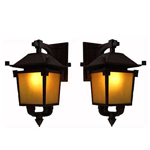 Chents Outdoor Vintage Wall Lantern, 2-Pack Traditional Wall Mount Light, Exterior Wall Light Fixture, Antique Wall Lamp Retro Waterproof Outdoor Corridor Balcony The Door Post Wall Lamp