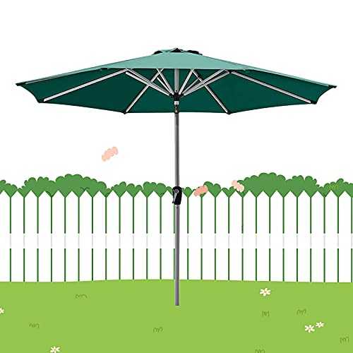 WLJBD 2.7m/8.86ft Large Outdoor Parasol, Garden Patio Umbrella, Round Parasols Sunbrella, with 8 Sturdy Ribs and Hand Tilting Crank, For Lawn, Swimming Pool, Backyard Garden (Color : Green)