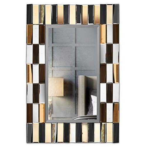 Knightsbridge - Rose Gold Silver Wall Mirror Rectangle Mirrored For Living Room Hall Bedroom