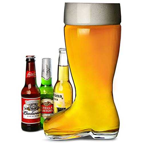 bar@drinkstuff Giant Glass Beer Boot 5 Pint Bierstiefel, Oktoberfest Cocktail Sharer, Ice Bucket