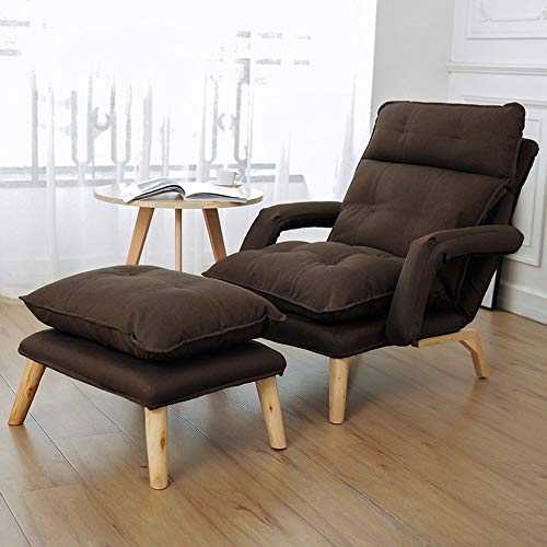 PQXOER Sofa Chair Modern Relax Lounge Armchair Recliner With Footrest Stool Ottoman For Office Living Room Brown 5 Colors Floor Sofa (Color : Coffee, Size : Free size)