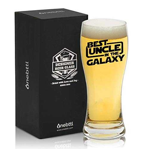 Funny Uncle Gifts Pint Glass, 15 oz Beer Glass Best Gifts from Niece and Nephew for Christmas/Birthday Fathers Day - Galaxy
