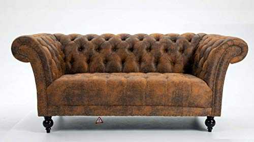 DProT Handmade Pu-Leather Chesterfield Sofa Armchair 1.5, 2 or 3 Seater Settee (1.5 Seat Sofa Brown)