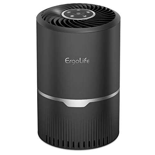 ERGO LIFE Air Purifier,True HEPA Air Purifier&Effective Carbon Cleaner,Air Purifier Cleaner for Eliminates 99.97% Smoke Odor Dust,3 Speeds Air Cleaner for Home,Office Quiet Operation (Black)