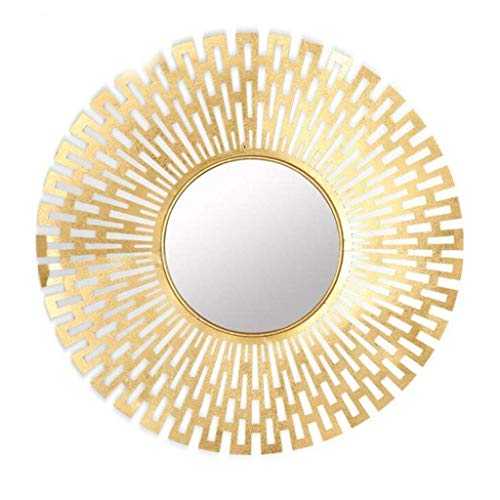 Modern 3D Sunburst Metal Venetian Round Wall Mirror Gold 82 X 82cm