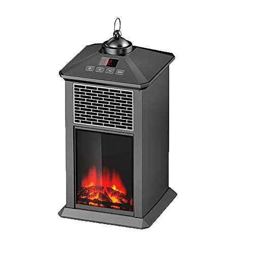Electric Fireplace Heater with Flame Effect Remote Control Freestanding Outdoor Patio Heater Desktop Space Heater Log Wood Burner Effect Home Heater