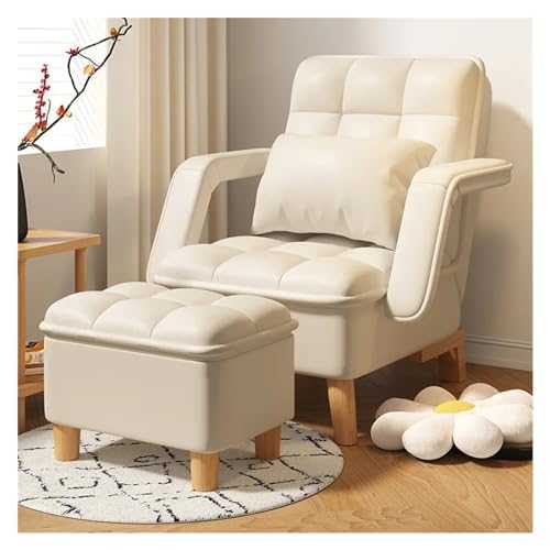 hongyifei2024 Armchair Lazy Sofa Can Lie And Sleep Single Bedroom Small Balcony Lounge Chair Computer Chair Back Chair (Color : With pedals)