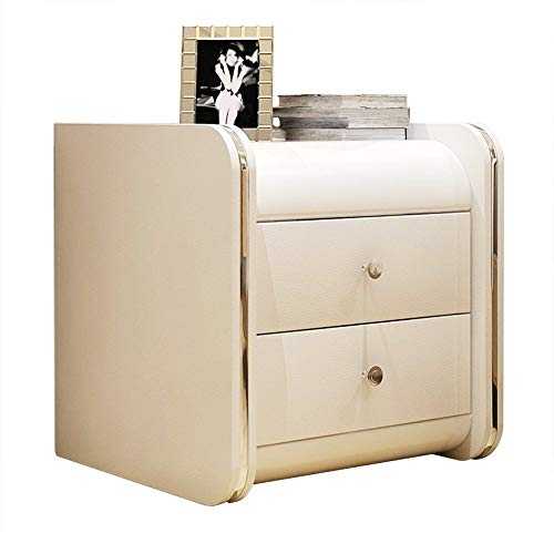 Accent Table Nightstand Bedroom Leather Bedside Table|MDF Locker Locker|bedroom Bedside Table|leather Frame Structure Large Capacity 46.5X42X48cm Small Table (Color : A)