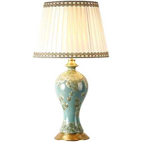 Ceramic Table Lamp Traditional/Classic Aged Brass Table And Lampshade Lamp Bedroom Night Lamp Club Hotel Decorative Lamps