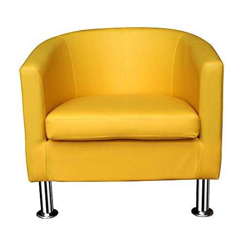 Panana Faux Leather Tub Chair Armchair club Chair Dining Living Room Cafe Padded Seat (OrangeYellow)