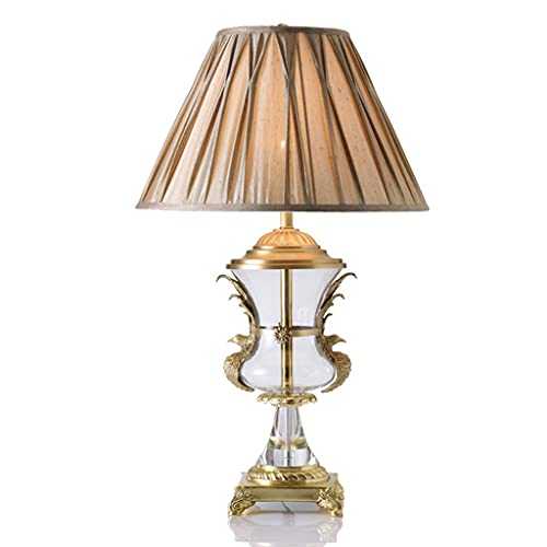 YUHUAWF Bedside Lamp Light Luxury Pure Copper Crystal Bedside Lamp Creative Bedroom Bedside Table Lamp Home Bedroom Bedside Lamp Living Room Study Decorative Lamp Dimmable