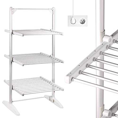 ABIS Electric Dryer Clothes Airer | Radiator Wings Heaters 3-Tier Foldable Indoor Drying Clothing Rack For Heating Towels Laundry Drier System Freestanding Portable Airing