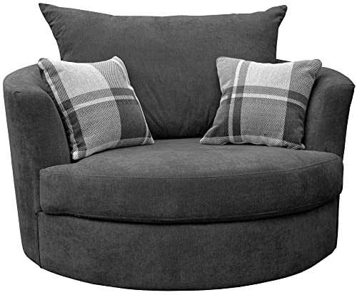 Dorado Corner Sofa Sectional 3 Seater 2 Seater Armchair Cuddle Chair Grey Velour Fabric (Grey, Cuddle Chair)