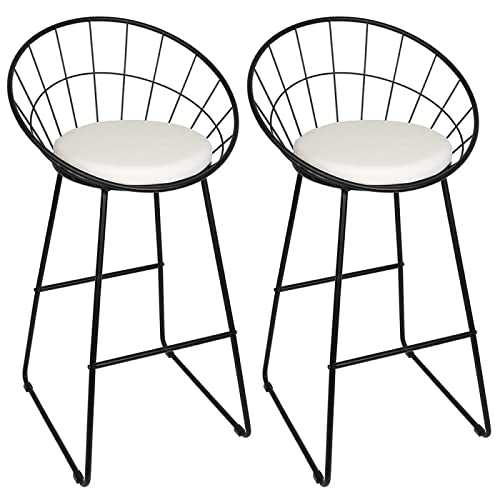 UUU 2pcs Modern Bar Stool High Chair Simple Wrought Iron Bar Chair Gold Stool Modern Dining Chair Nordic Pub Accessories(Color:2pcs bar chairs)