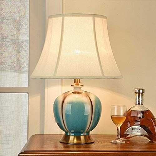 dxjsf Bedside Table Lamp 20" Ceramic LED Table Lamp, Traditional For Bedroom, Living Room, Office French Table Lamp Bedroom Bedside Lamp Living Room Lighting Table Lamp (Color : Dimmer switch)