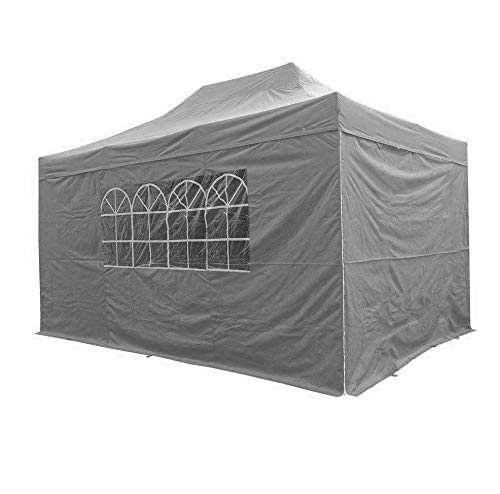 Airwave Gazebo Four Seasons Essential Pop Up Shelter with Sides Waterproof 3 x 4.5M (Grey)