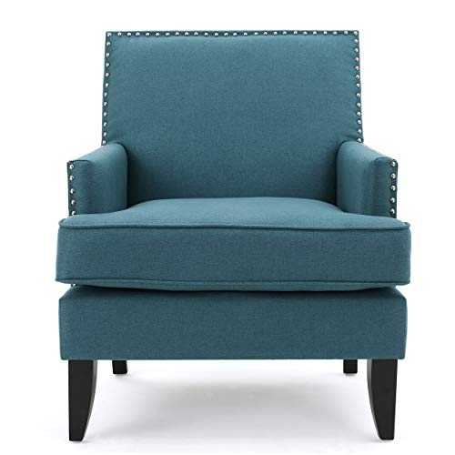 Christopher Knight Home Talette | Fabric Club Chair with Studded Accents, Dark Teal