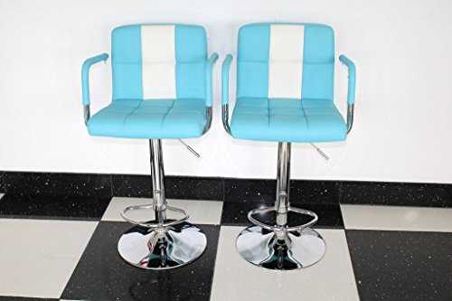 Just-Americana.com American Diner Furniture 50s Style Retro Bar/stools Chairs With Armrest Blue x 2
