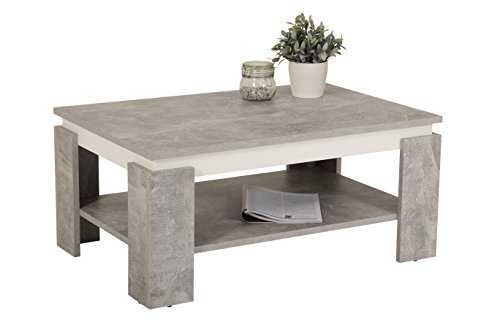 Apollo Coffee Table, Wood, Concrete/White, 60 x 90 x 41 cm