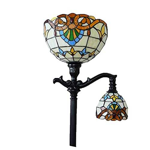 YUTAO Mediterranean Style Floor Lamp Retro Creative Stained Glass Floor Lamp American Classic Hotel Villa Living Room Standing Lamp, A Good Gift For Family