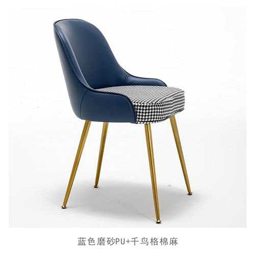 KINGXH Soft Nordic Dining Chairs Kitchen Furniture Small Chair Household Small Makeup Simple Modern Back Apartment Chair Dining Chair (Color : Dark blue)