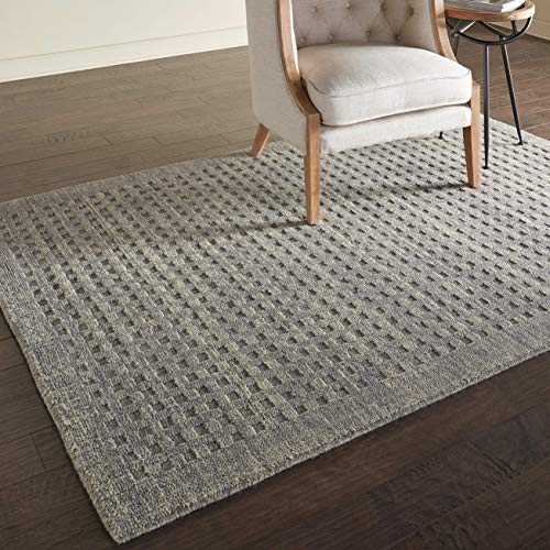 Amazon Brand - Movian Kriva Textured Rectangular Area Rug, 228.6 cm x 152.4 cm (L x W), Wool, Charcoal Grey