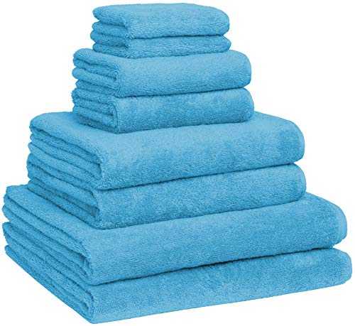 Luxury Extra Large Bath Towel Set - Pack of 8 with 4 Bath Towels (76x152 and 60x121) - Aqua