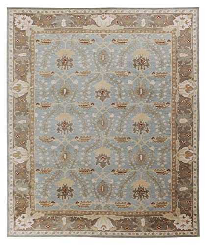 Rosie Porcelain Blue Traditional Persian Old Style Handmade Tufted 100% Woollen Area Rugs & Carpet (250x300 cm - 8x10 ft)