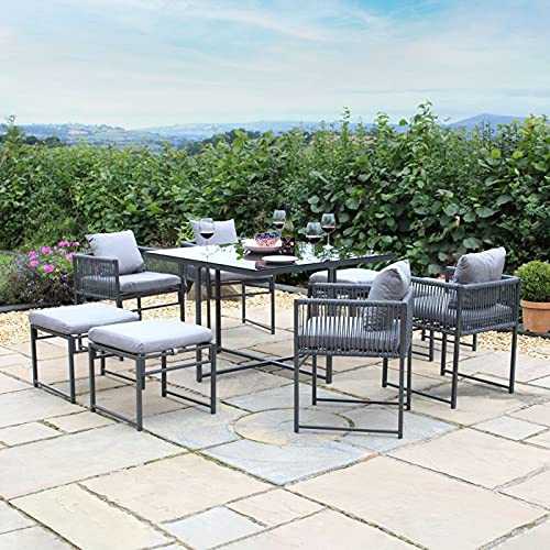 GSD Cube Dining Garden Furniture 8 Seater Patio Set In/Outdoor - Modern