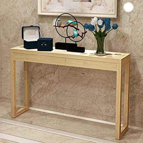 Console Table,Simple Table Family,Hall Console Table,Solid Wood Table Top,2 Drawers and 1 Shelf(Wood 100X30X80cm)