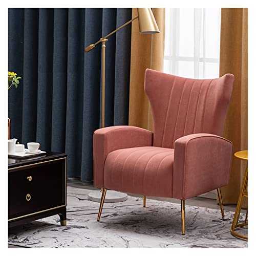 KESHUI Modern Single Soft Sofas For Living Room Home Frniture Light Luxury Chair With Backrest Nordic Balcony Leisure Armchair (Color : Rouge pink, Type : One Seat)