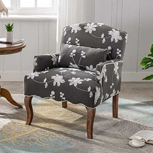 Wahson Modern Accent Chair Lounge Tub Armchair in Linen, Upholstered Single Sofa Occasional Leisure Chair for Bedroom/Living Room/Reading, Gray